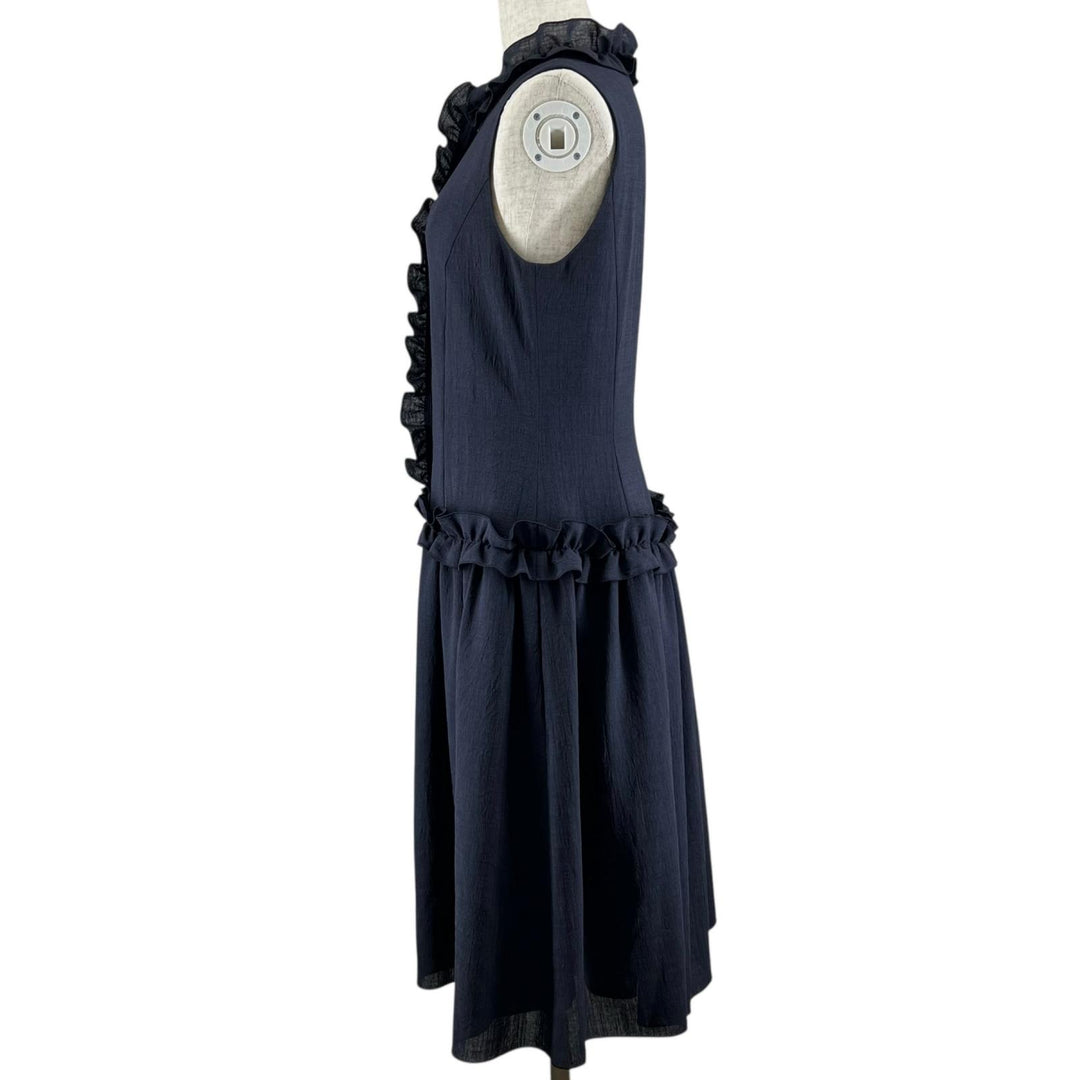 Excellent DAISY LIN one piece Frill Lady Navy Triacetate Women 38