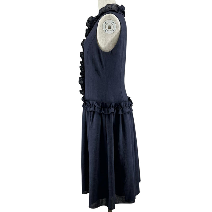 Excellent DAISY LIN one piece Frill Lady Navy Triacetate Women 38
