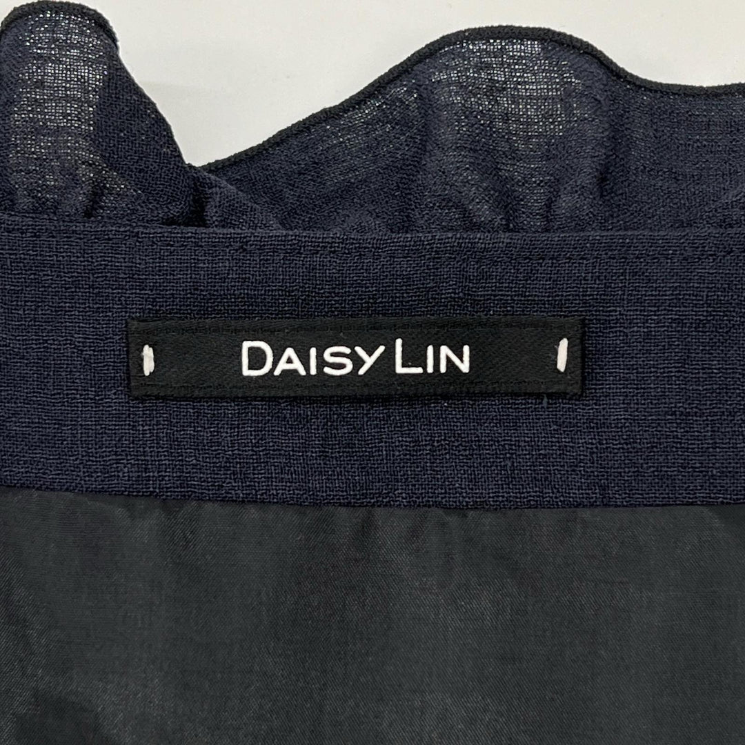 Excellent DAISY LIN one piece Frill Lady Navy Triacetate Women 38