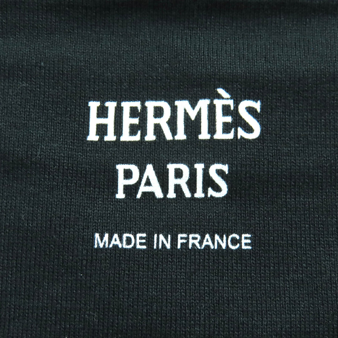 新品 HERMES ワンピース カルトゥーシュ クルーネック 半袖 ブラック 36 4H4516DA