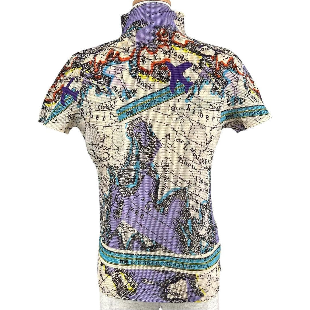 Great me ISSEY MIYAKE T-shirt World Map Pattern multicolor polyester MI63FK225