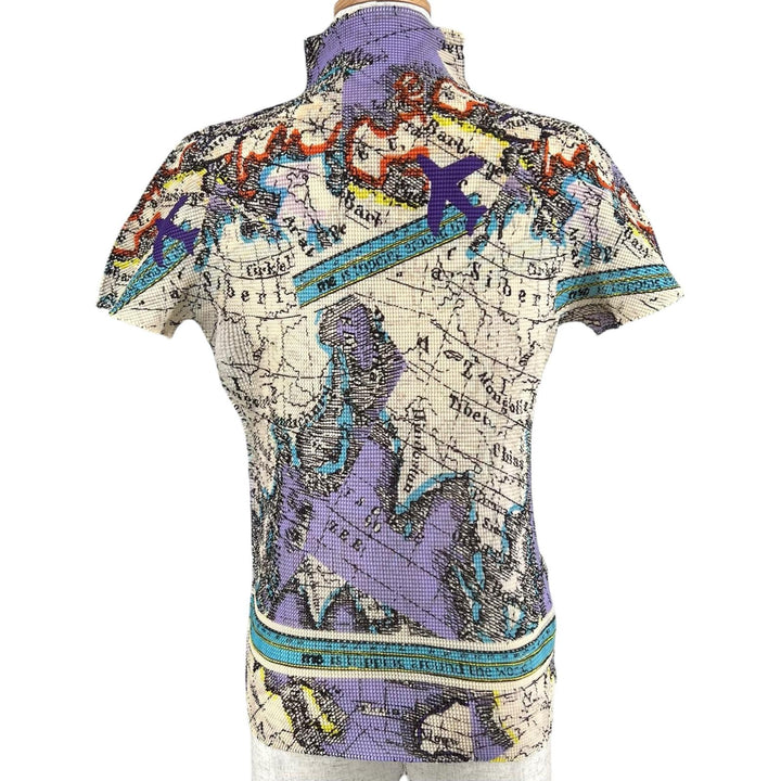 Great me ISSEY MIYAKE T-shirt World Map Pattern multicolor polyester MI63FK225