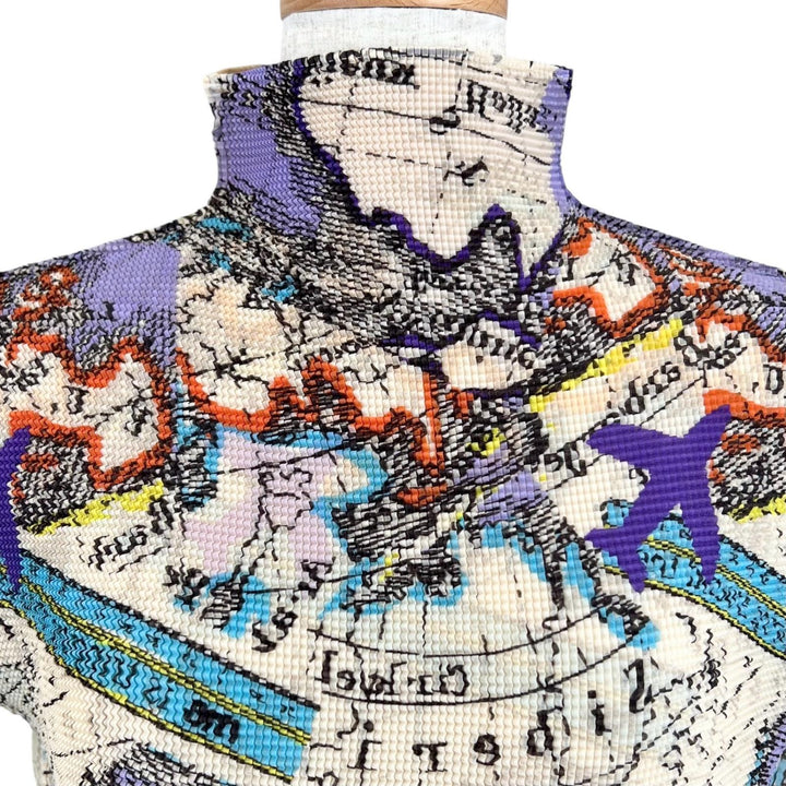 Great me ISSEY MIYAKE T-shirt World Map Pattern multicolor polyester MI63FK225