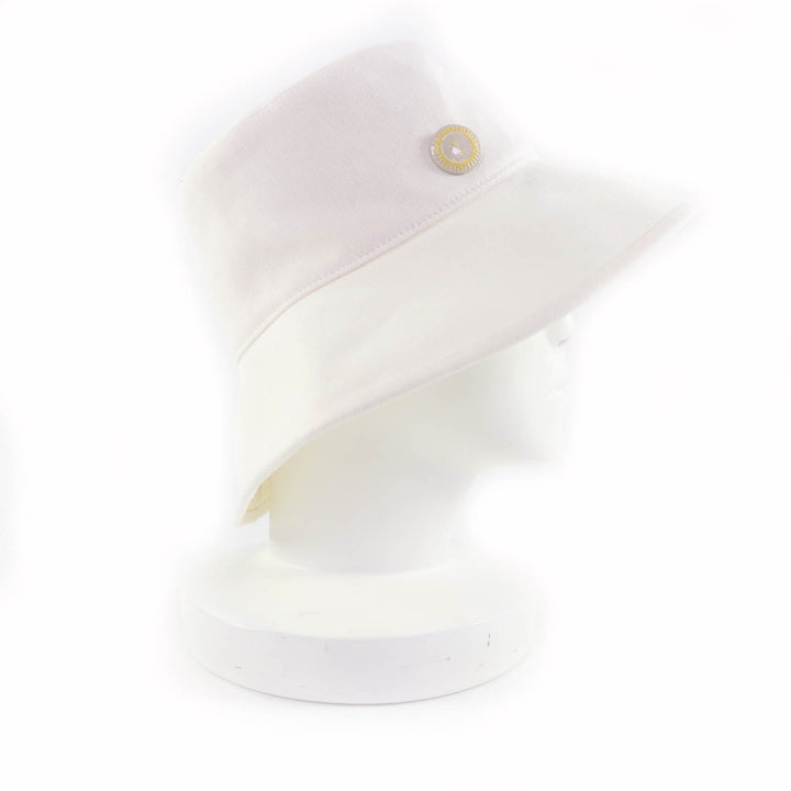 Excellent HERMES hat Gaelle white Hemp Women 58