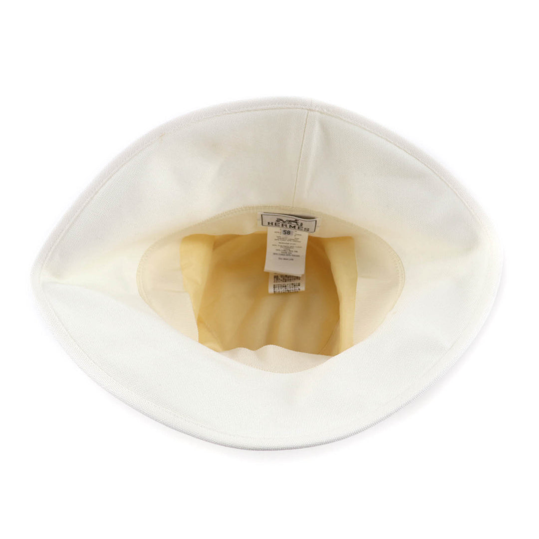 Excellent HERMES hat Gaelle white Hemp Women 58