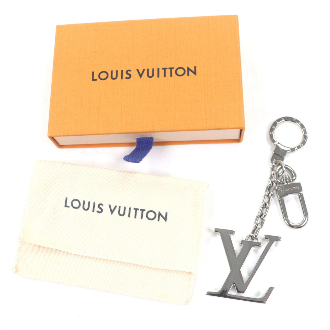 Great LOUIS VUITTON key ring Portocle Initial Charm Silver mens M65071