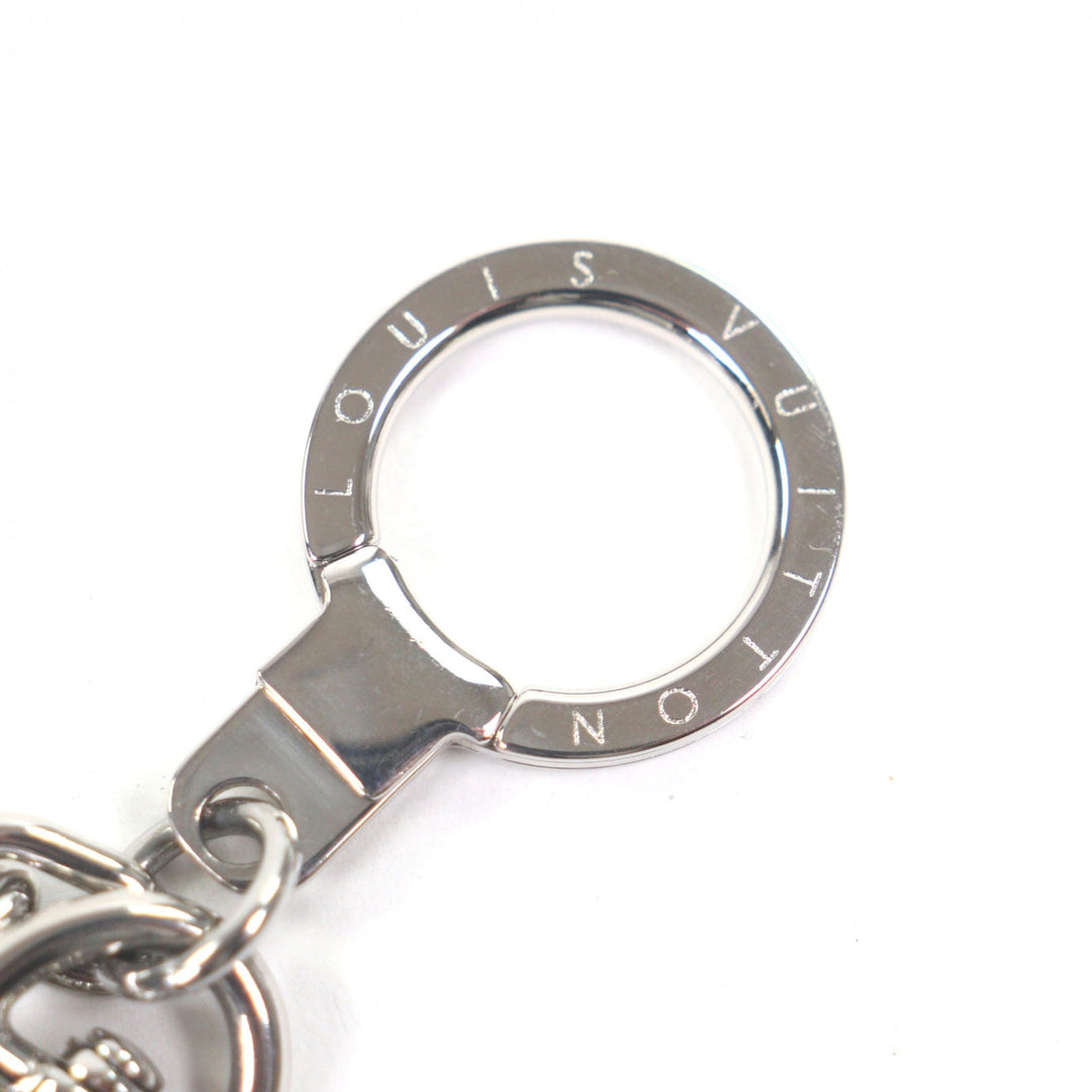 Great LOUIS VUITTON key ring Portocle Initial Charm Silver mens M65071
