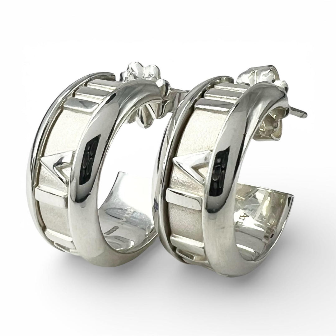 Excellent TIFFANY&Co. Pierce Atlas Hoops for both ears Silver 925 Women