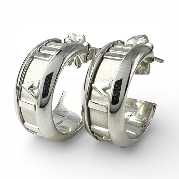 Excellent TIFFANY&Co. Pierce Atlas Hoops for both ears Silver 925 Women