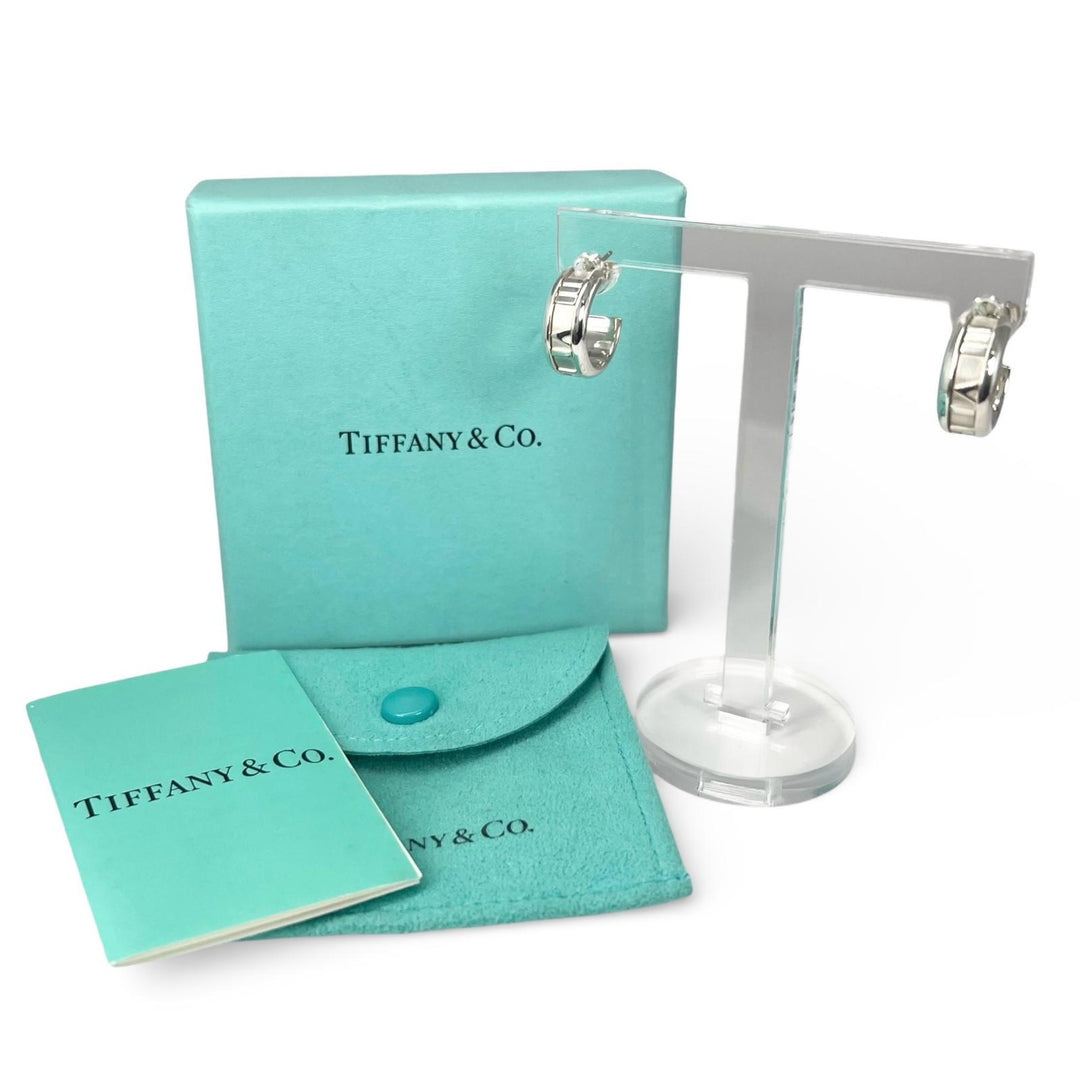 Excellent TIFFANY&Co. Pierce Atlas Hoops for both ears Silver 925 Women
