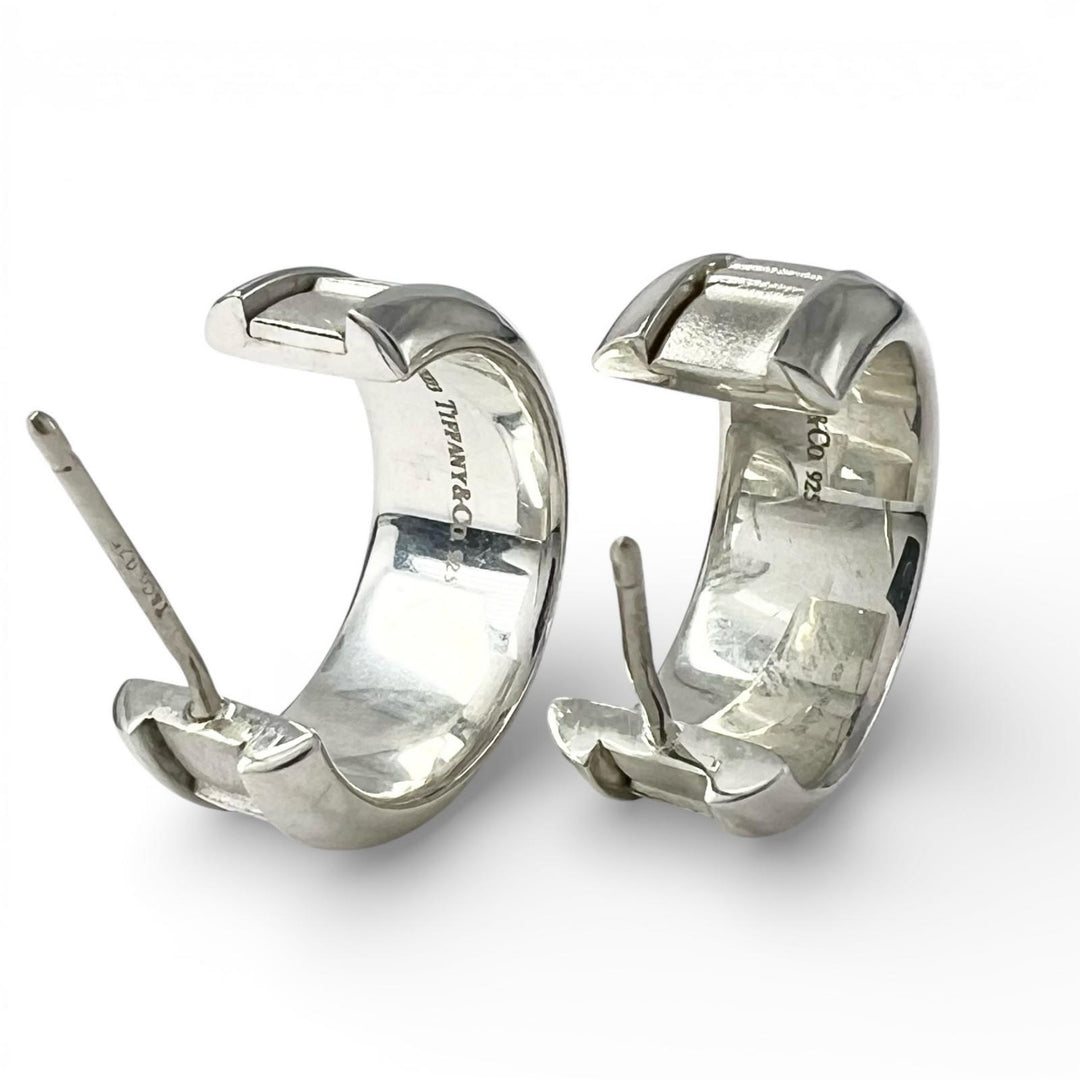 Excellent TIFFANY&Co. Pierce Atlas Hoops for both ears Silver 925 Women