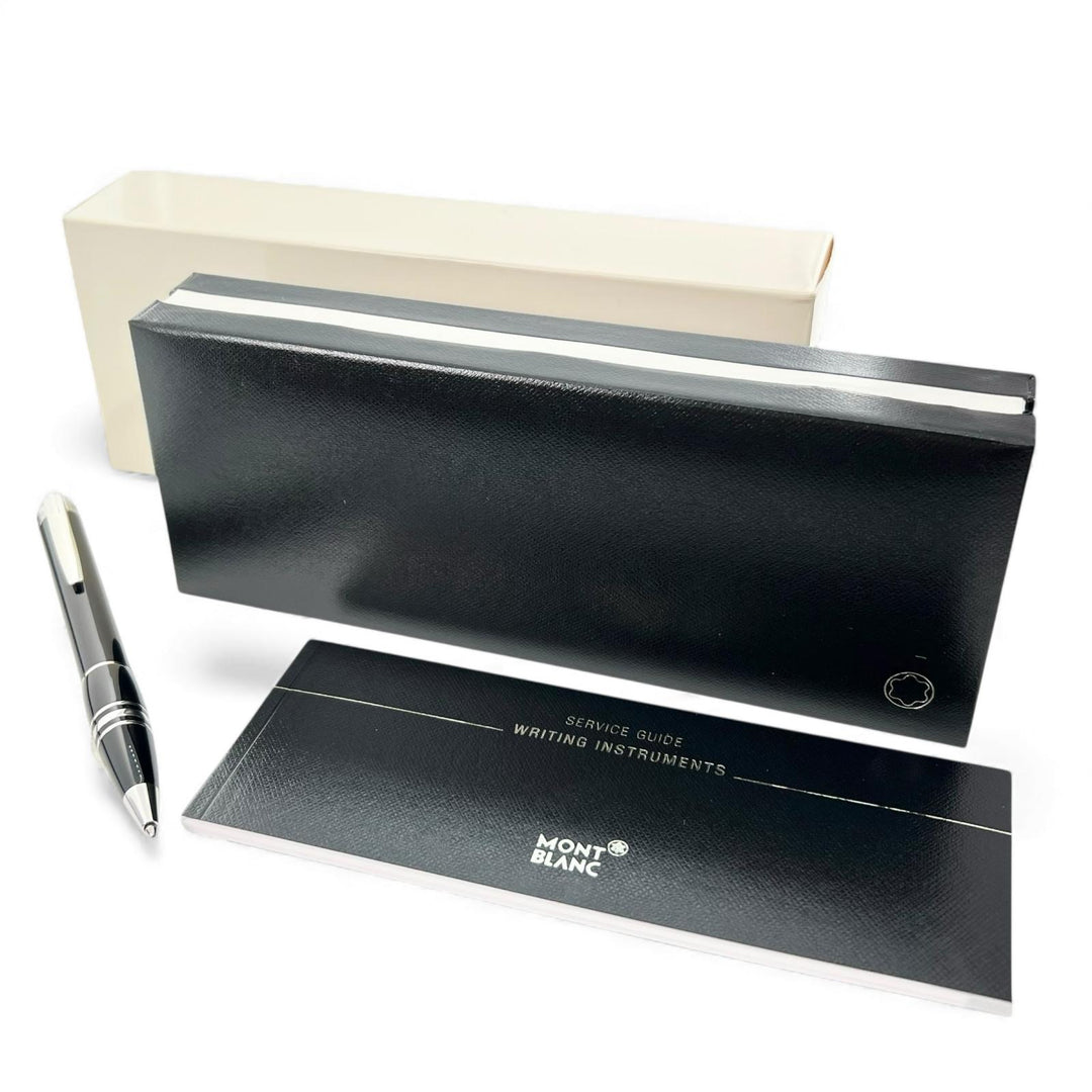 Excellent MONTBLANC Ballpoint pen Starwalker Resin White Star Twist Type Black