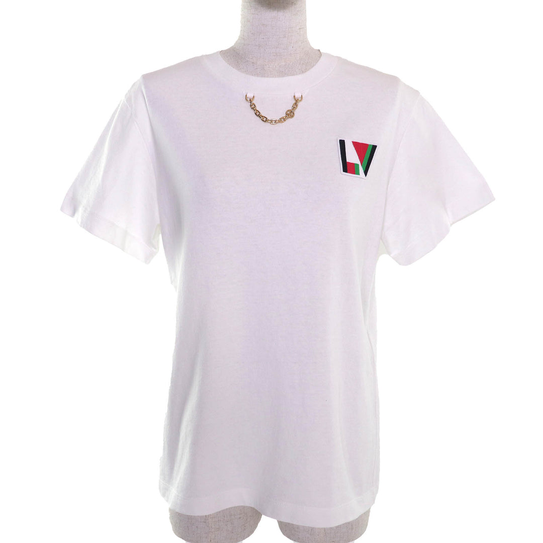 Excellent LOUIS VUITTON Short sleeve T-shirt LVChain logo patch crew neck S