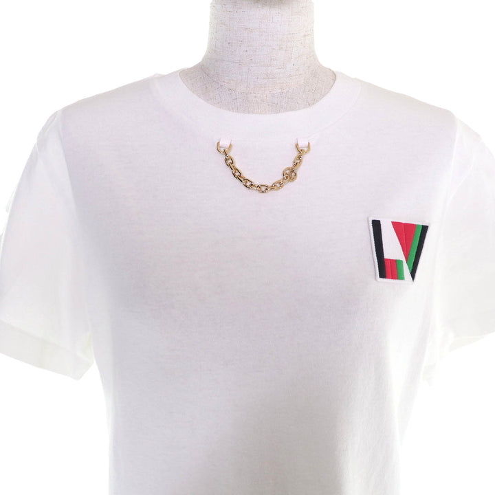 Excellent LOUIS VUITTON Short sleeve T-shirt LVChain logo patch crew neck S