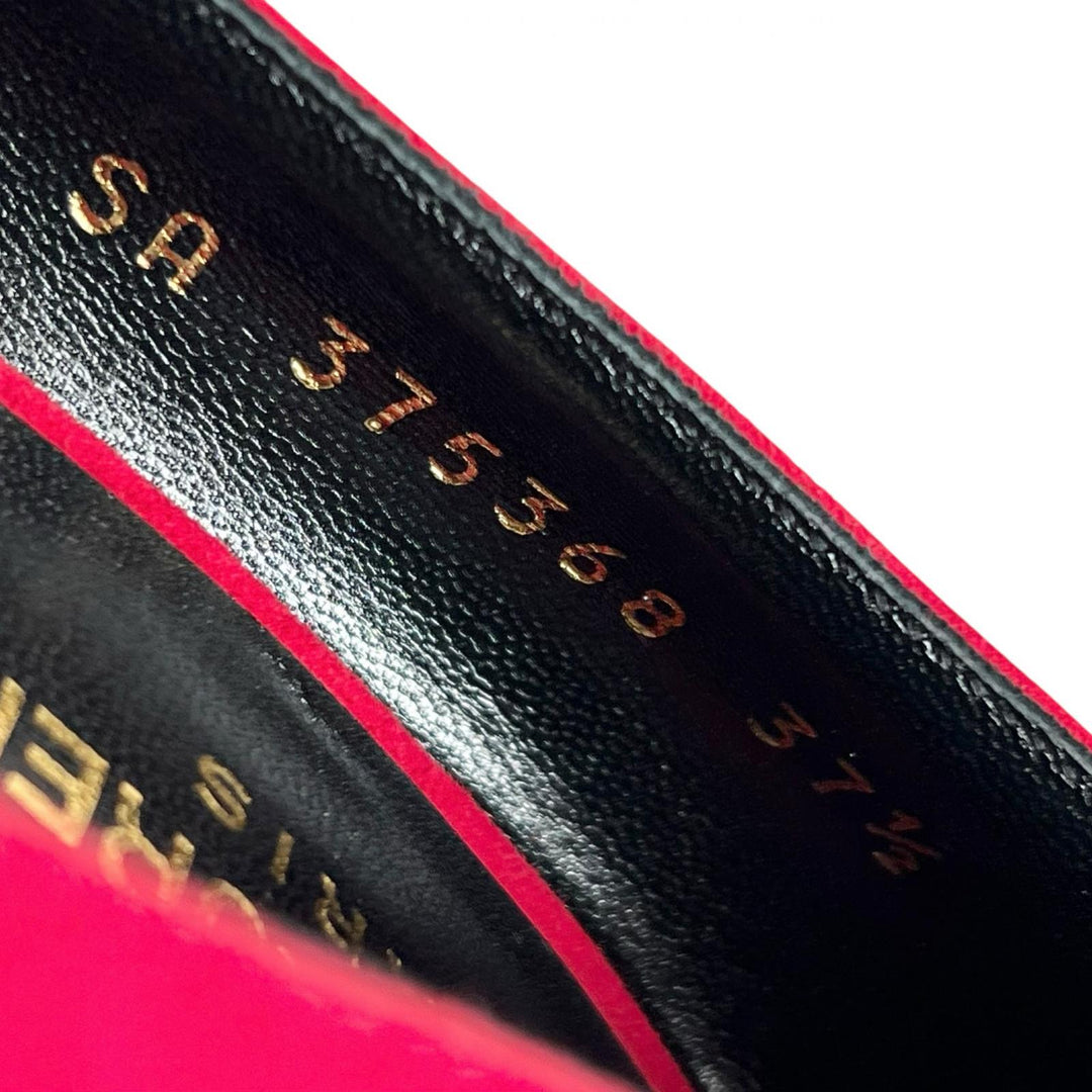 Pristine SAINT LAURENT pumps pointed toe stiletto heels Red Suede leather 37.5