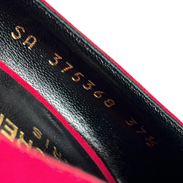 Pristine SAINT LAURENT pumps pointed toe stiletto heels Red Suede leather 37.5