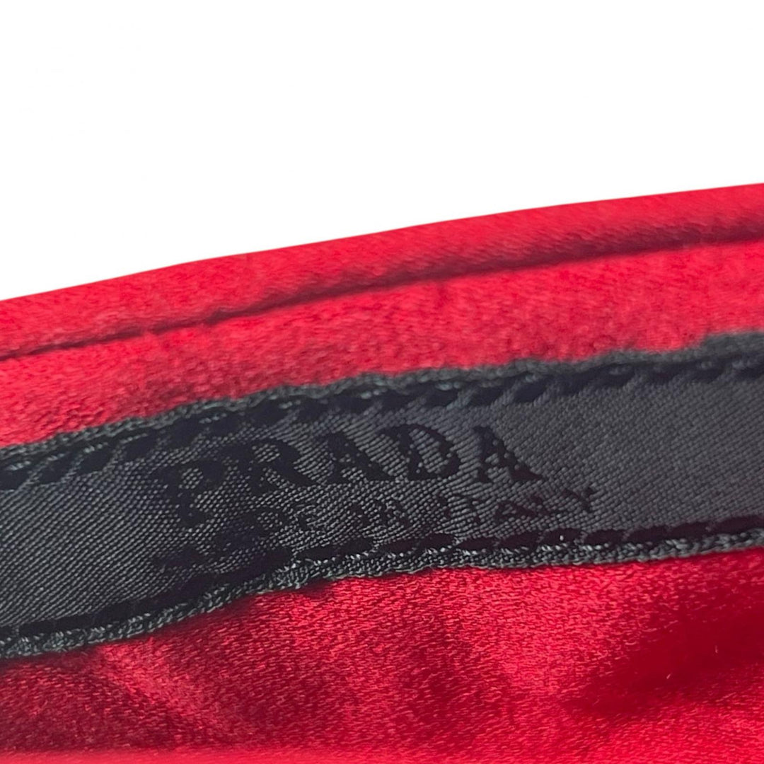 Pristine PRADA Slip-on Satin Flats Room Shoes Red ー Women 37