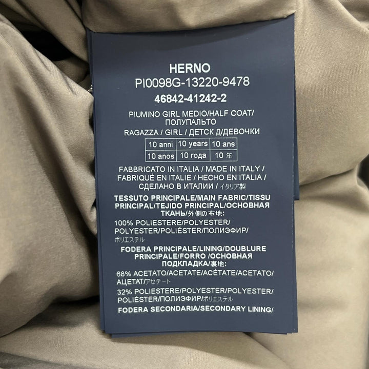 Excellent Herno down coat Logo button POLAR-TECH tweed gray polyester Women XS