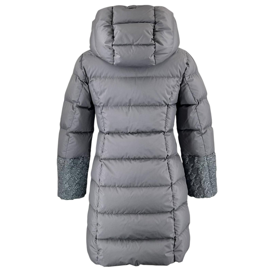 Excellent Herno down coat Logo button POLAR-TECH tweed gray polyester Women XS