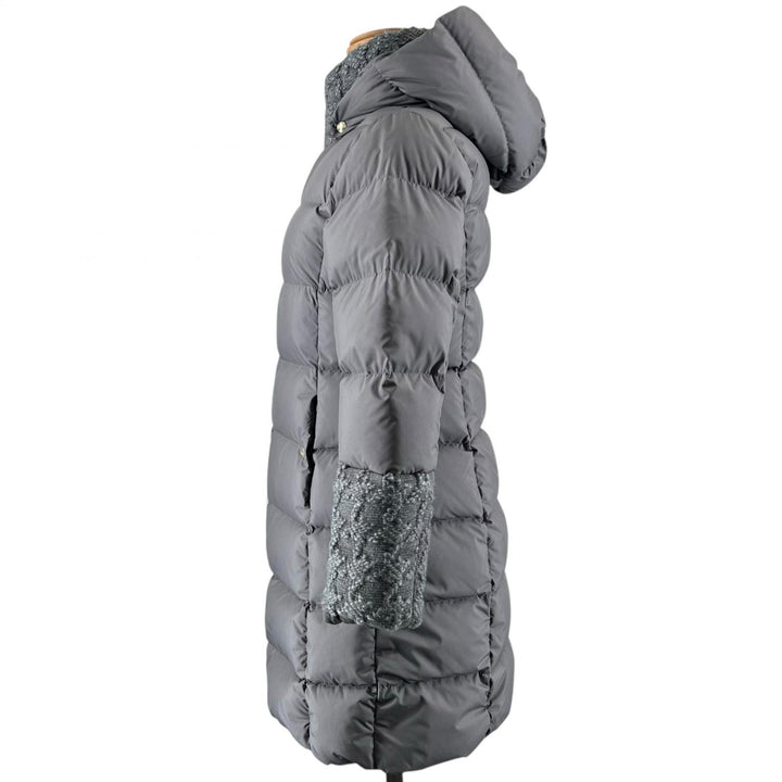 Excellent Herno down coat Logo button POLAR-TECH tweed gray polyester Women XS