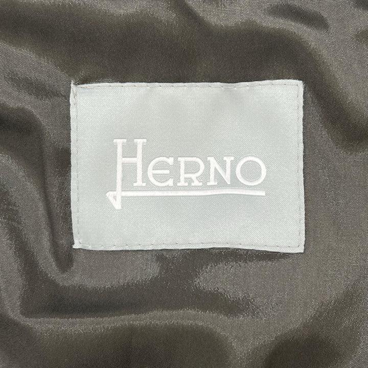 Excellent Herno down coat Logo button POLAR-TECH tweed gray polyester Women XS