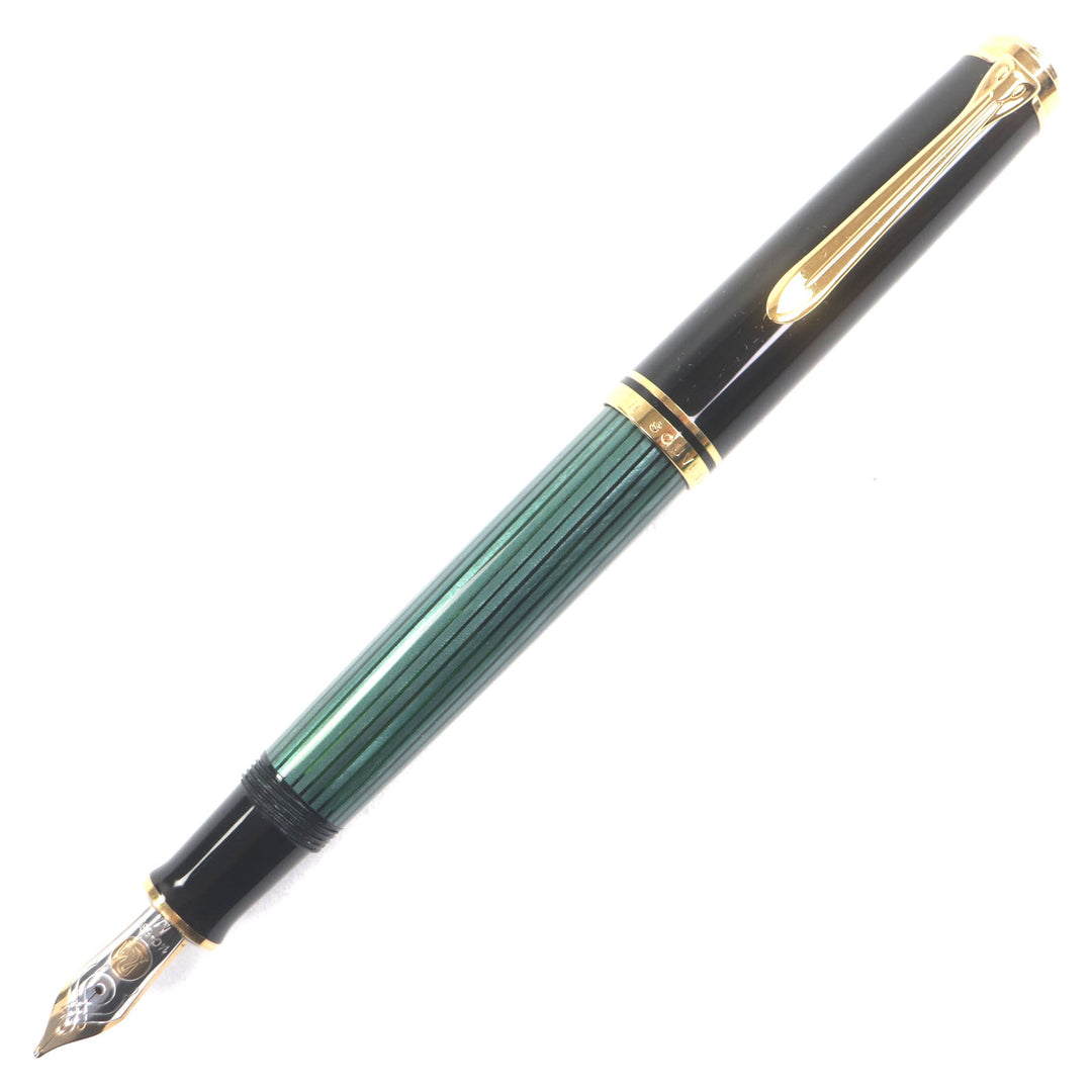 Excellent PERIKAN fountain pen Sovereign Black green 14K mens M600