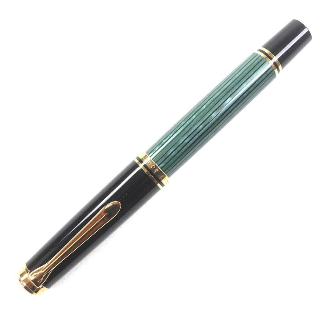 Excellent PERIKAN fountain pen Sovereign Black green 14K mens M600