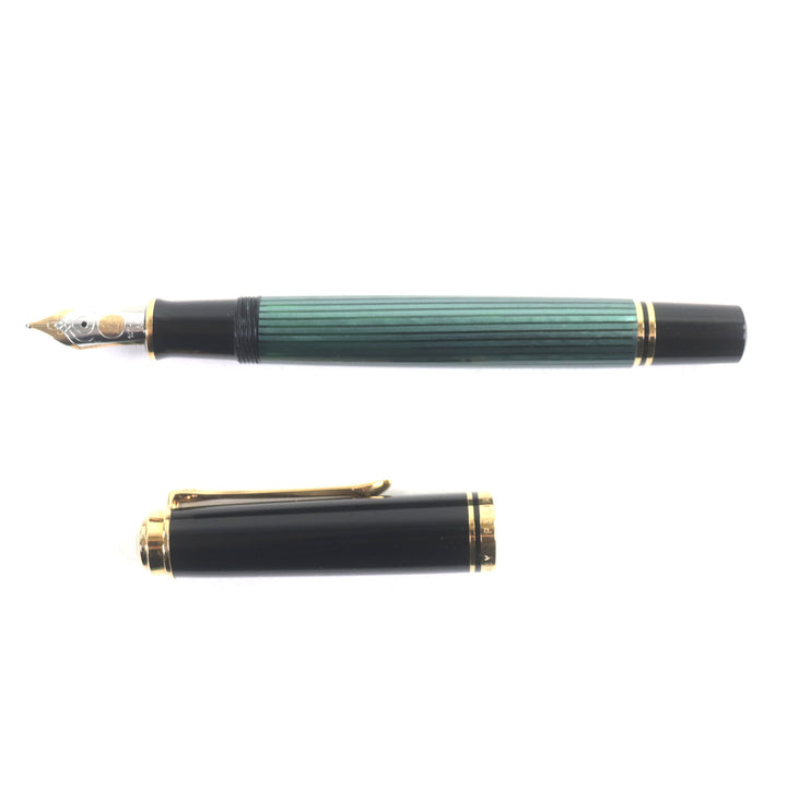 Excellent PERIKAN fountain pen Sovereign Black green 14K mens M600