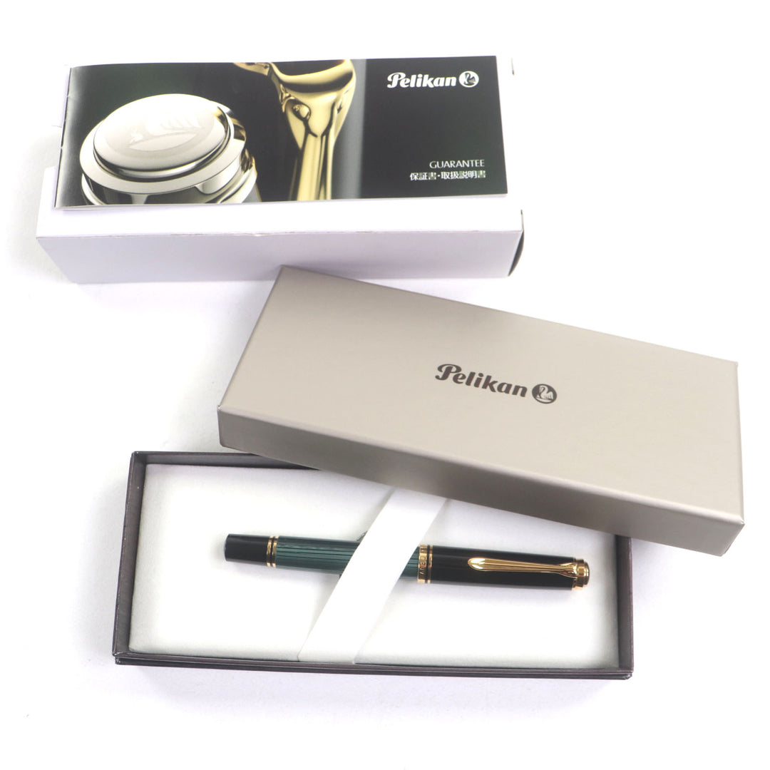 Excellent PERIKAN fountain pen Sovereign Black green 14K mens M600