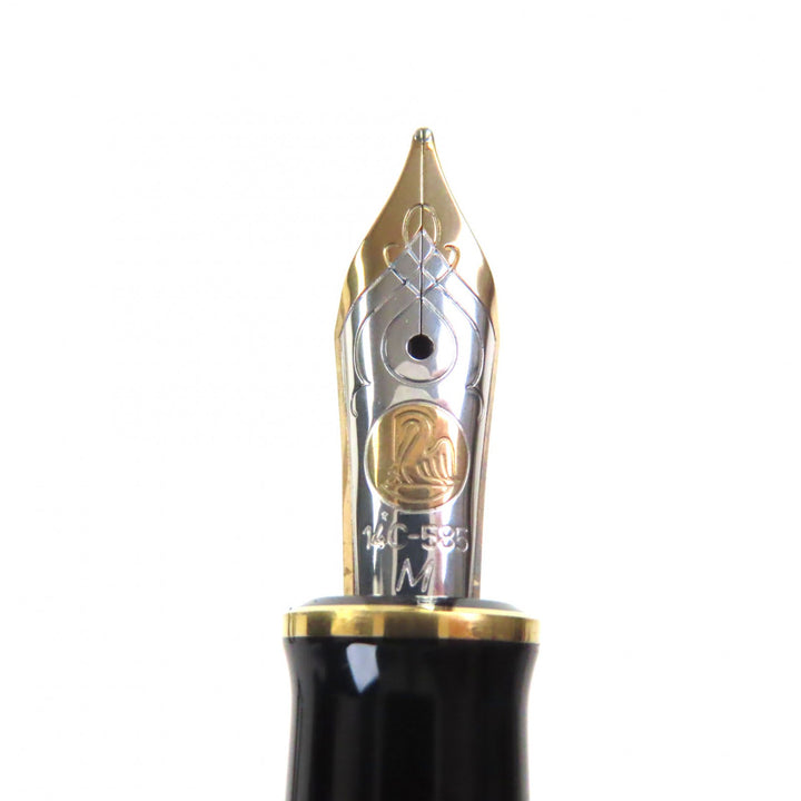 Excellent PERIKAN fountain pen Sovereign Black green 14K mens M600