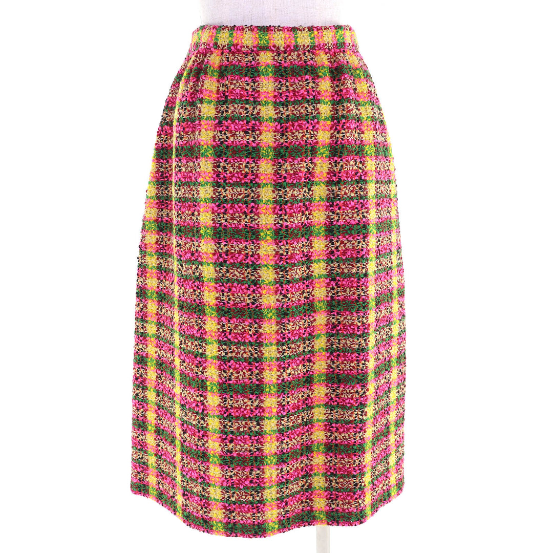 Excellent GUCCI Long skirt Lion button tweed multicolor 36 596980