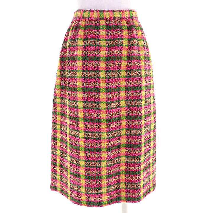 Excellent GUCCI Long skirt Lion button tweed multicolor 36 596980