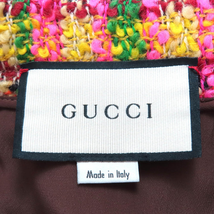 Excellent GUCCI Long skirt Lion button tweed multicolor 36 596980