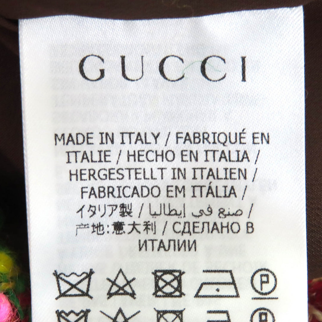 Excellent GUCCI Long skirt Lion button tweed multicolor 36 596980