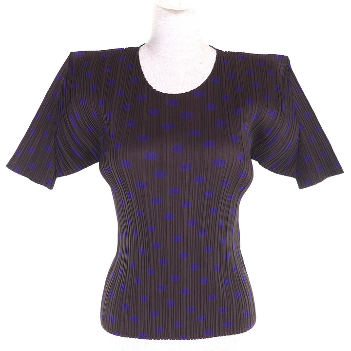 PLEATS PLEASE Tシャツ ドット柄 クルーネック 半袖 3 PP86-JK533 美品