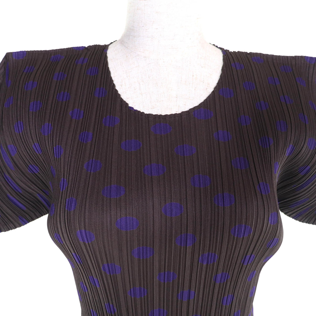 PLEATS PLEASE Tシャツ ドット柄 クルーネック 半袖 3 PP86-JK533 美品