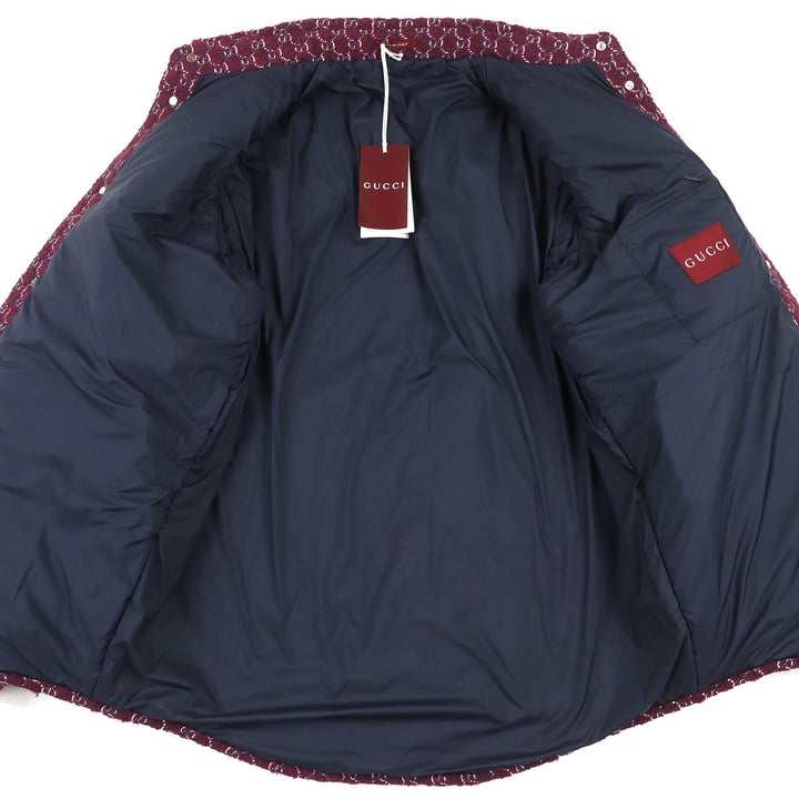 新品 GUCCI ジャケット GGジャカード 長袖 パッド入りシャツ ワインレッド 48 787904