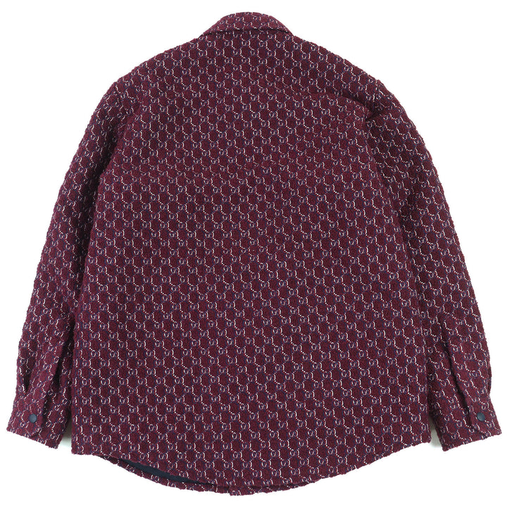 新品 GUCCI ジャケット GGジャカード 長袖 パッド入りシャツ ワインレッド 48 787904