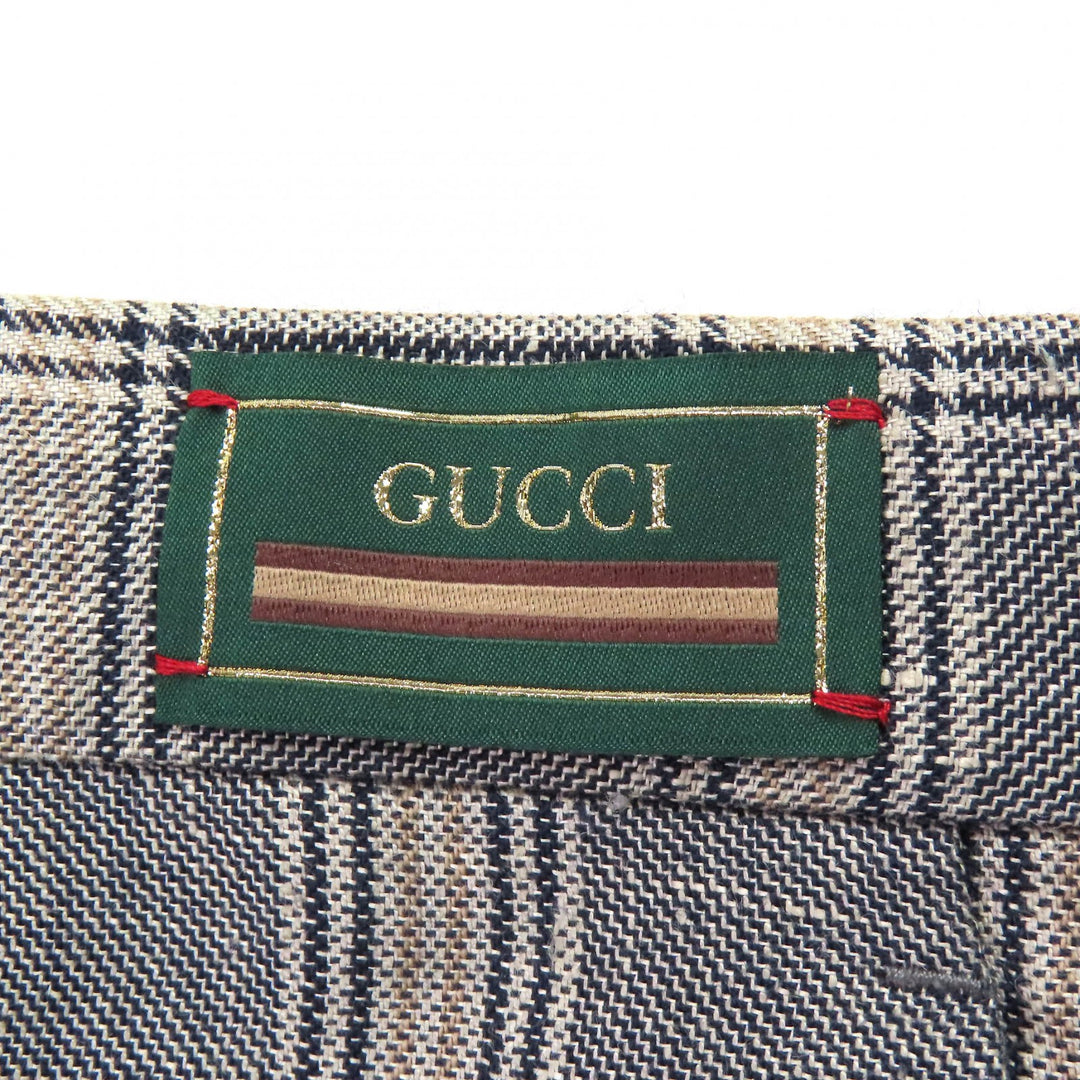 Excellent GUCCI Pants Boutique Glen Check Center Press Slacks mens 44 707294