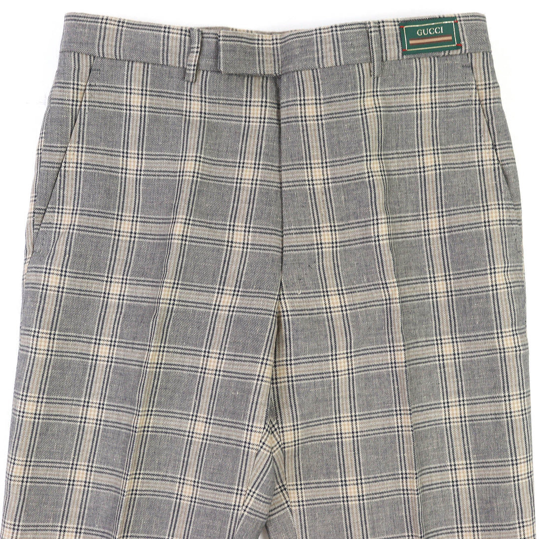 Excellent GUCCI Pants Boutique Glen Check Center Press Slacks mens 44 707294