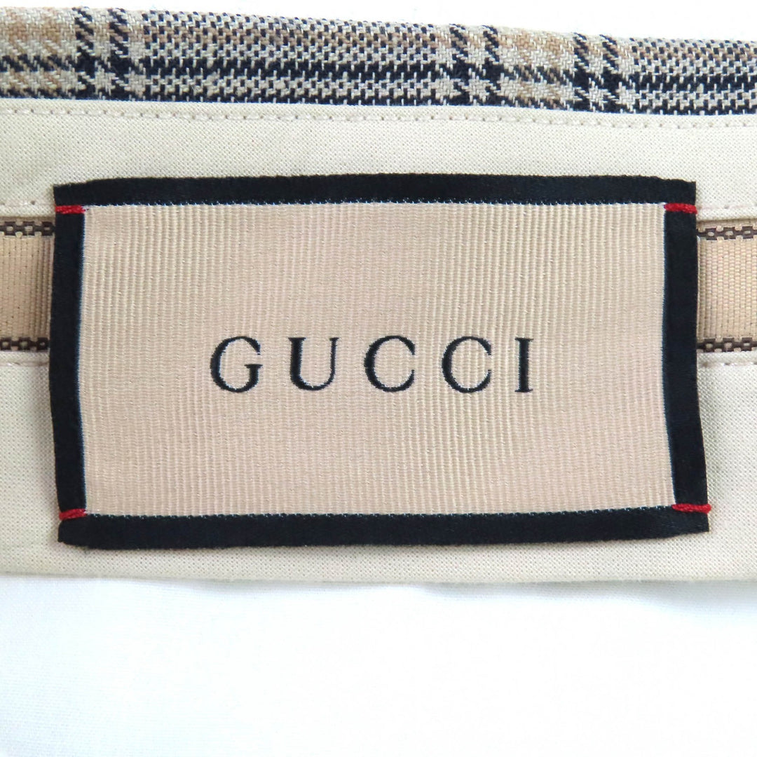 Excellent GUCCI Pants Boutique Glen Check Center Press Slacks mens 44 707294