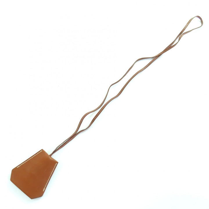 Great HERMES Necklace Brown leather Women