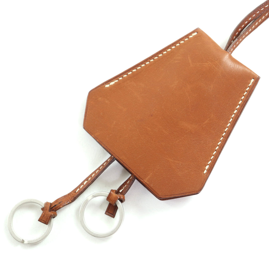 Great HERMES Necklace Brown leather Women