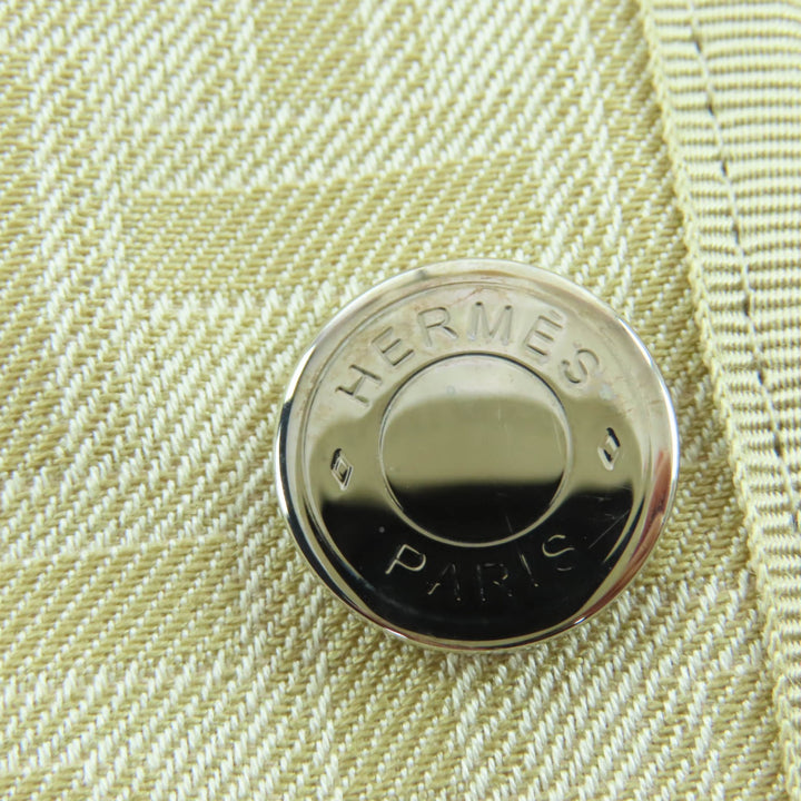 HERMES コート H モザイク サファリジャケット ベージュ コットン レディース 40 2H0117DP 美品