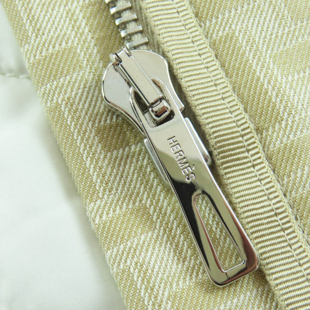 HERMES コート H モザイク サファリジャケット ベージュ コットン レディース 40 2H0117DP 美品