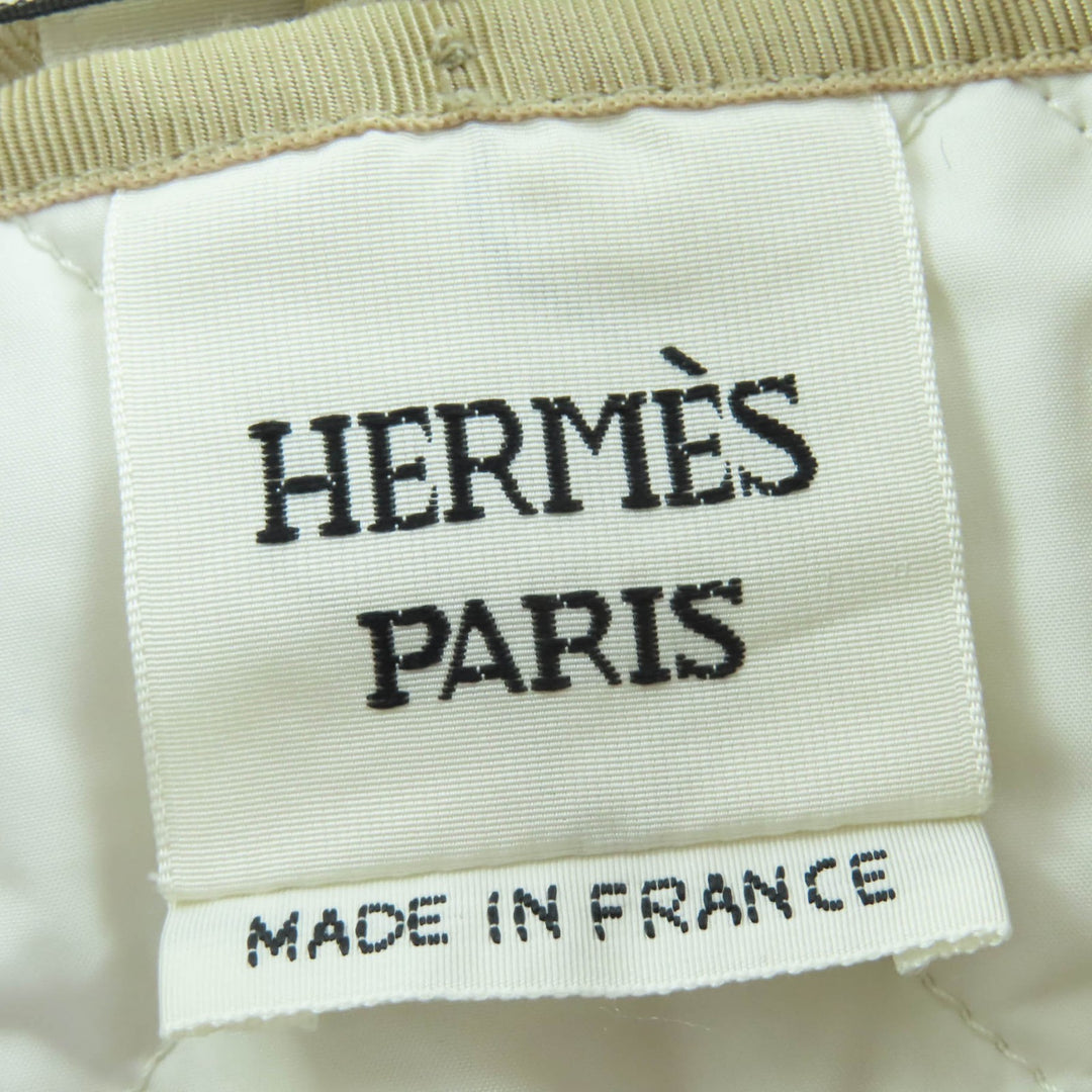 HERMES コート H モザイク サファリジャケット ベージュ コットン レディース 40 2H0117DP 美品