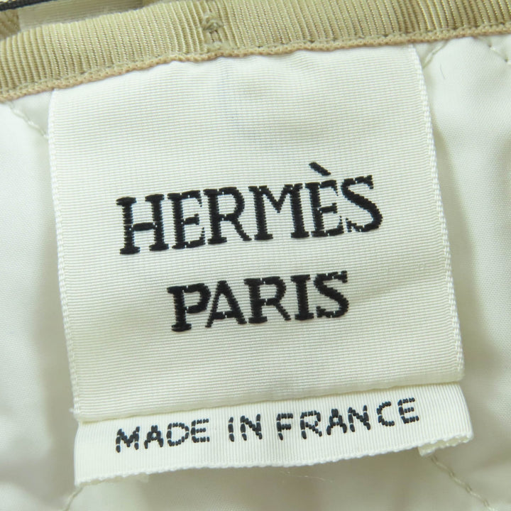 HERMES コート H モザイク サファリジャケット ベージュ コットン レディース 40 2H0117DP 美品