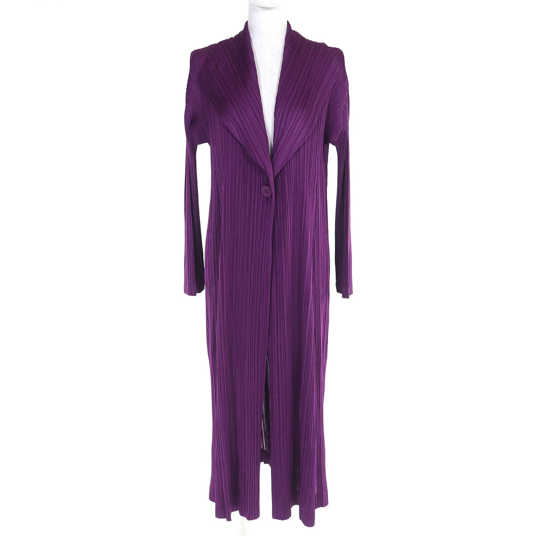 PLEATS PLEASEのカーディガン フロントボタン 長袖 パープル 5 PP73-JA224
