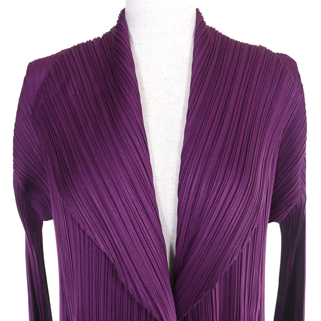 PLEATS PLEASEのカーディガン フロントボタン 長袖 パープル 5 PP73-JA224