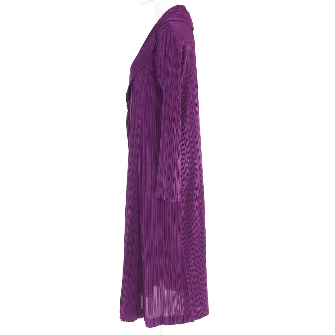 PLEATS PLEASEのカーディガン フロントボタン 長袖 パープル 5 PP73-JA224